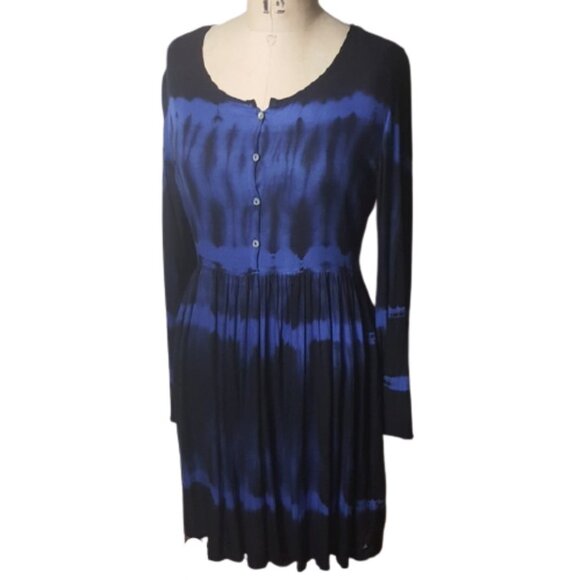 2/$40 Cute California Moonrise boho tie dye tunic knee length bell sleeve dress - Picture 4 of 12